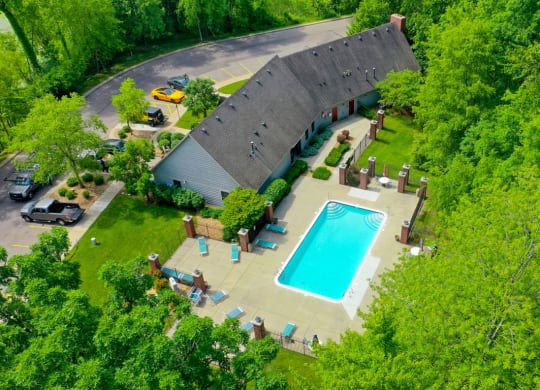 View of Pool with Large Sundeck at Glenn Valley Apartments, Battle Creek, 49015