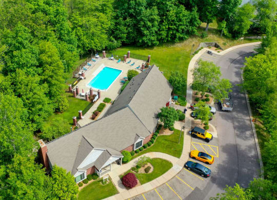 View of Clubhouse and Pool at Glenn Valley Apartments, Battle Creek, 49015