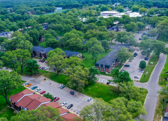 Aerial View Of The Community at Glen Oaks Apartments, Muskegon, Michigan