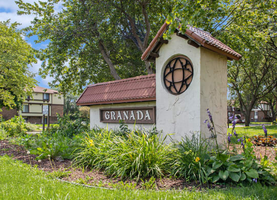Entrance sign at Granada Apartments, Michigan