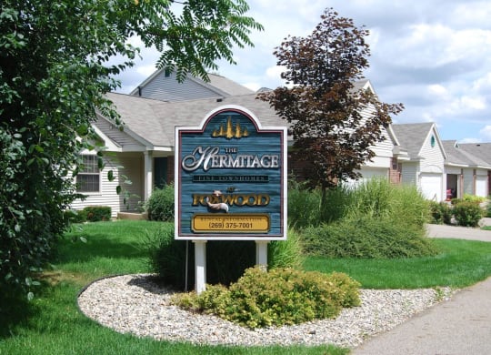 Entry Sign at Foxwood and The Hermitage, Portage, MI