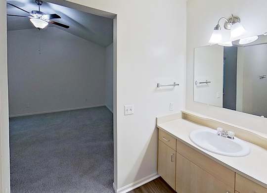 Bathroom with large vanity at Foxwood and The Hermitage, Michigan, 49024