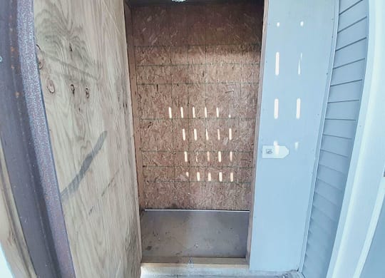 Enclosed Storage on Patio or Balcony at Hunters Pond Apartment Homes in Champaign, IL