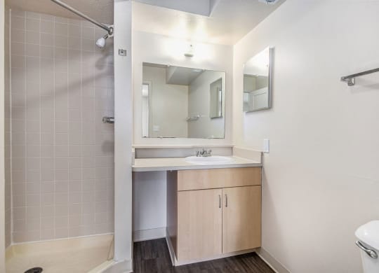 Second Bath with Walk-In Shower at Indian Lakes Apartments, Mishawaka