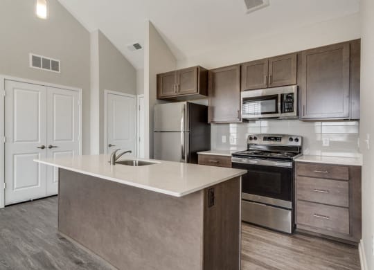 Kitchen (Oak) at Village Place Apartments, Romeoville, 60446