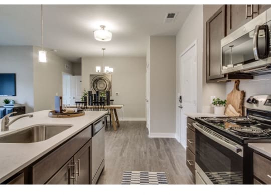 Cedar Kitchen and Dining at Montgomery Place Apartments, Montgomery, IL