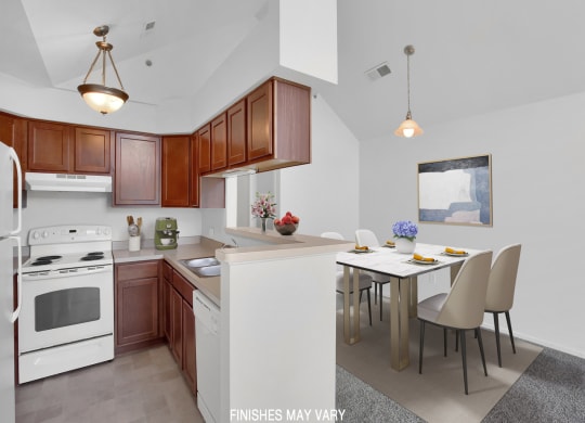 Tulip Layout Kitchen and Dining at LakePointe Apartments, Batavia 45103