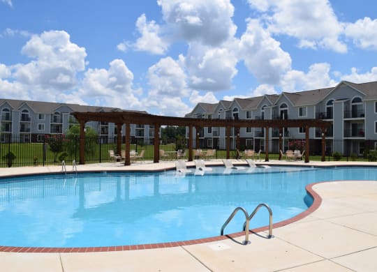 Swimming Pool with Pergola at Limestone Creek Apartment Homes, Madison, AL