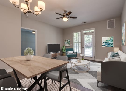 Luxury Dining and Living Area at Emerald Creek Apartments, Greenville
