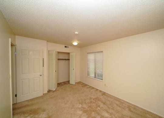 Spacious Bedroom with Large Window at Madeira Apartments in Kalamazoo, MI