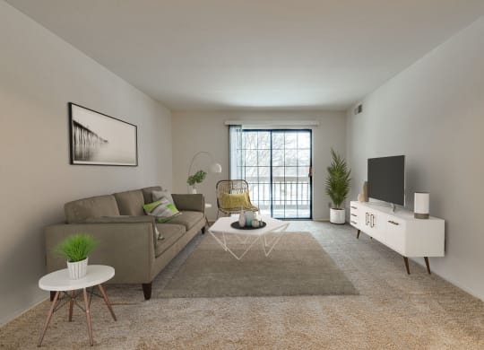 Magnolia Layout Model Living Room at Fox Pointe Apartments, 61244