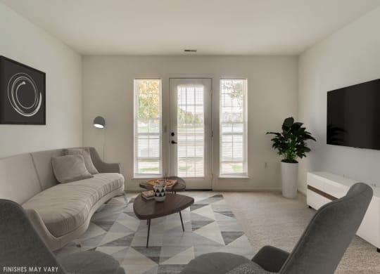 Malva Model Living Room at Northport Apartments, Macomb