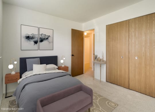 Malva Bedroom with Spacious Closet at Northport Apartments, MI