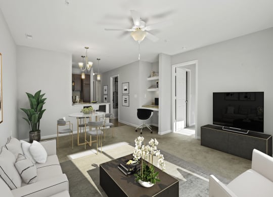 Michigan Living Room at River Hills Apartments, Fond du Lac, Wisconsin