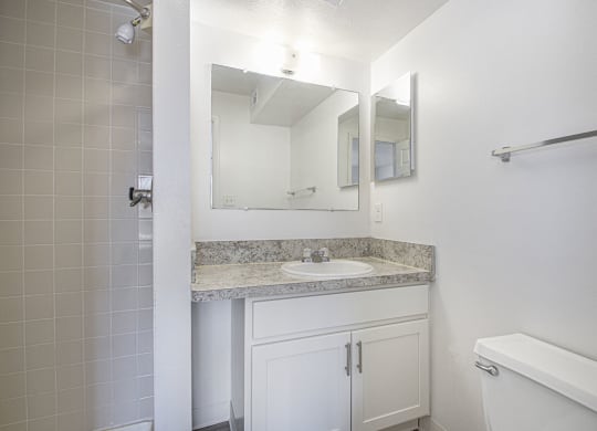 second bathroom with a walk-in showerat North Pointe Apartments, Indiana, 46514