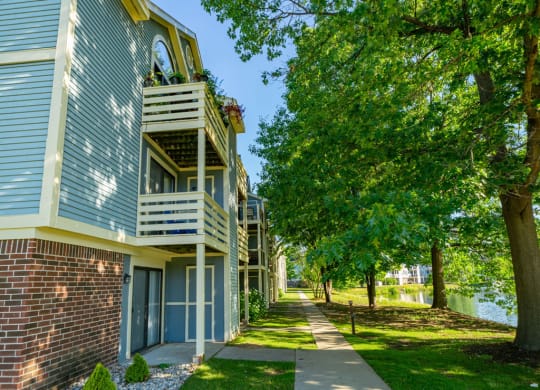 Balcony/Patio Community View at North Pointe Apartments, Elkhart, Indiana