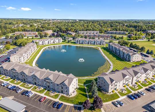 Aerial View of Community at Oak Shores Apartments, Oak Creek, WI, 53154