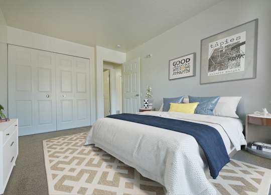 Timberland Bedroom Model at Woodland Place Apartments, 48640