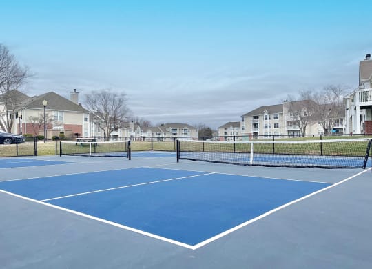 pickleball court at Trophy Club at Bellgrade Apartments in Bon Air, VA 23113