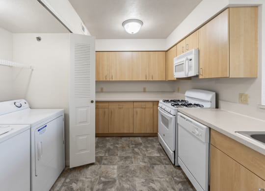 Large Kitchen with Built In Microwave at Hunters Pond Apartment Homes, Illinois