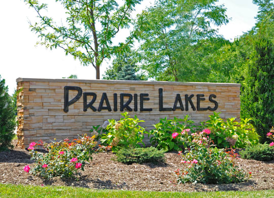 Entrance Sign at Prairie Lakes Apartments, Peoria, IL