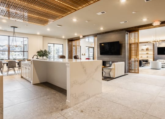 Clubhouse Kitchen with beautiful views at Upper Vue Flats, Dublin