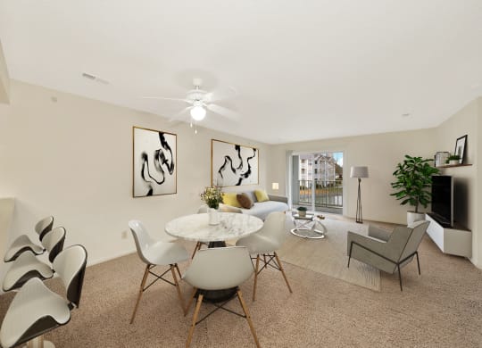 Living Room Angle at WaterFront Apartments, Virginia, 23453
