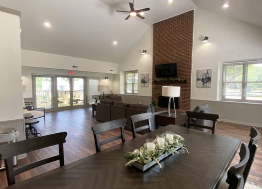 Clubhouse With Fireplace at Green Ridge Apartments in Grand Rapids, MI