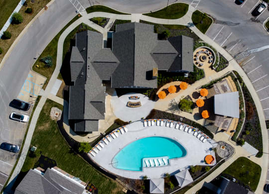Aerial View at River Crossing Apartments, St. Charles, MO