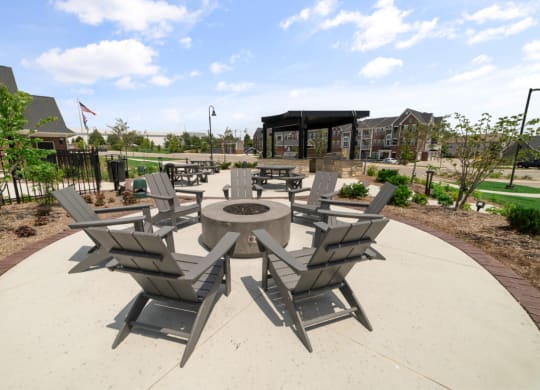 Community BBQ & Fire Pit  at Village Place Apartments, Romeoville, Illinois
