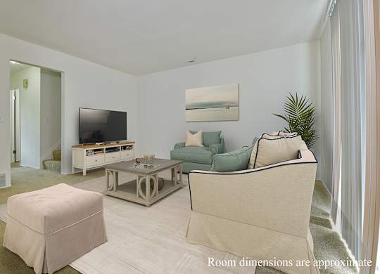 Living Room With Television at Shannon Manor Townhomes, Davison