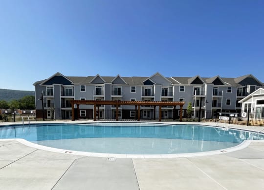 our apartments showcase an unique swimming pool  at Signature Pointe Apartment Homes, Athens, 35611