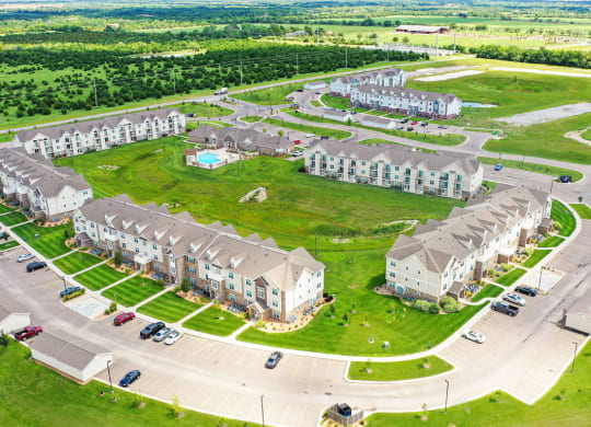 Aerial View of Park Like Community at Stoney Pointe Apartment Homes, Wichita, KS