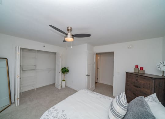 Bedroom With Large Closet at Strathmore Apartment Homes, West Des Moines