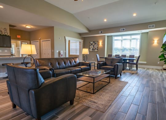 Posh Lounge Area In Clubhouse at Strathmore Apartment Homes, Iowa, 50266