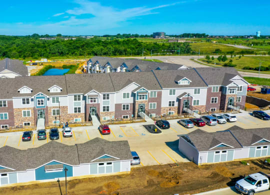 Drone Exterior View at Strathmore Apartment Homes, West Des Moines