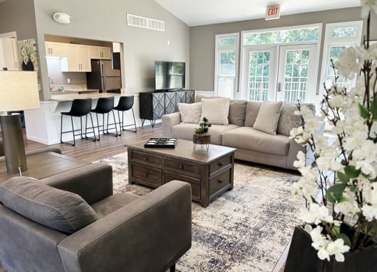 Open space living with lounge spaces at Tall Oaks Apartment Homes in Kalamazoo, MI 49009