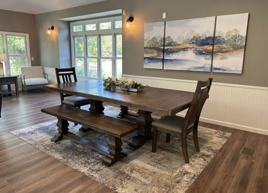 community building dining area at Tall Oaks Apartment Homes in Kalamazoo, MI 49009