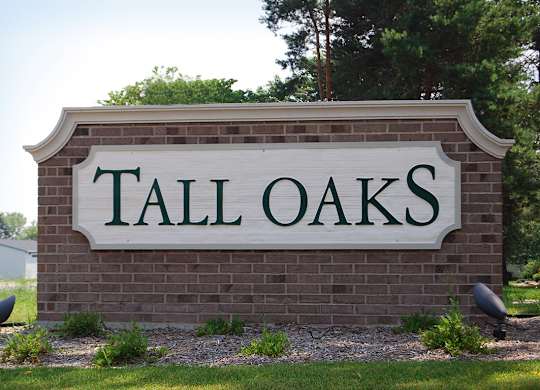 A sign at Tall Oaks Apartment Homes, Kalamazoo, MI, 49009