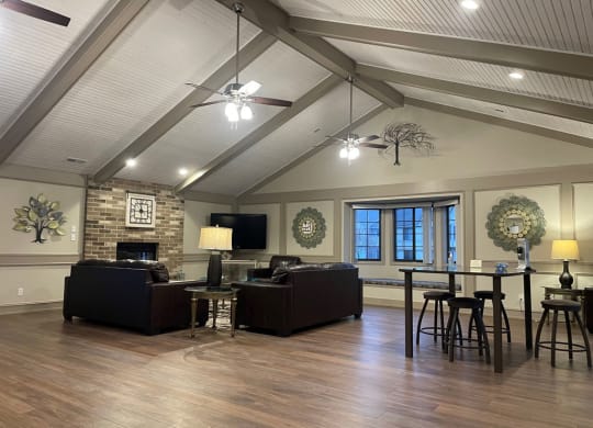Community Building with a high ceiling at Tanglewood Apartments, Oak Creek, WI