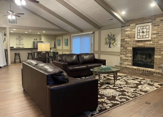 Clubhouse with fireplace at Tanglewood Apartments, Oak Creek, Wisconsin