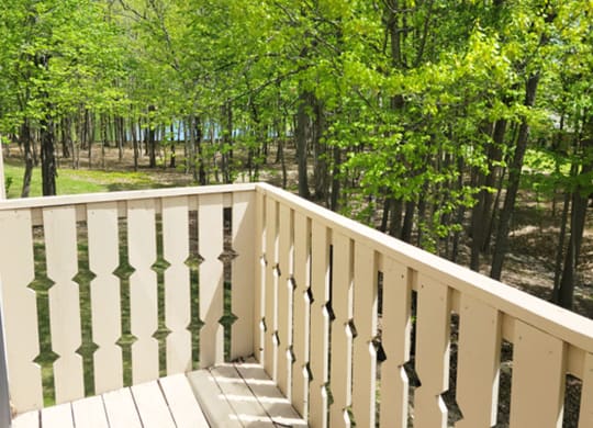 Balcony with a Wooded View at Tanglewood Apartments