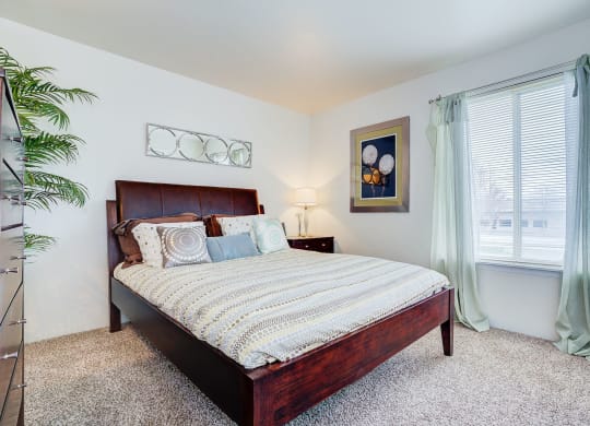 Model Bedroom at Bay Pointe Apartments, Lafayette, IN, 47909