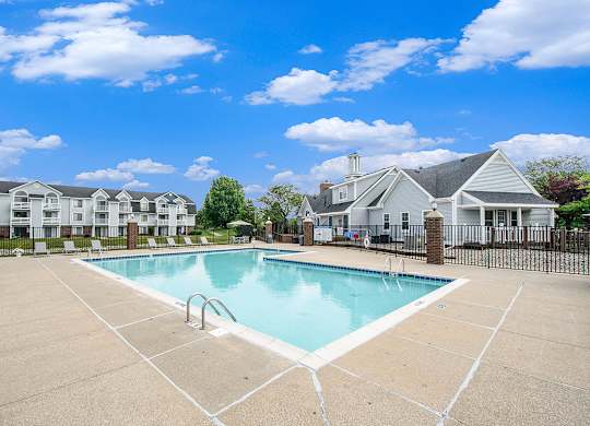 Poolside Relaxing Sundeck at The Crossings Apartments, Michigan
