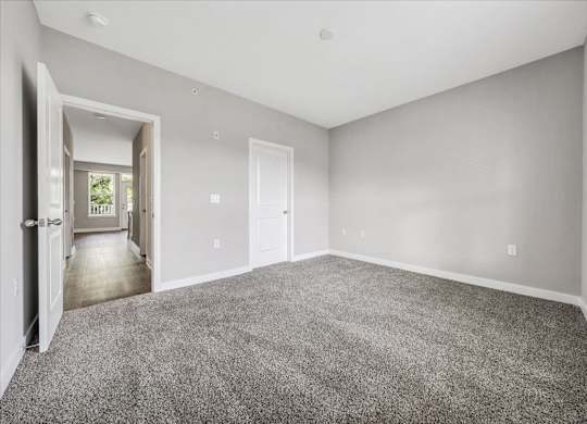 A spacious room with grey carpeting and white walls at The Retreat Apartments, Roanoke, 24019