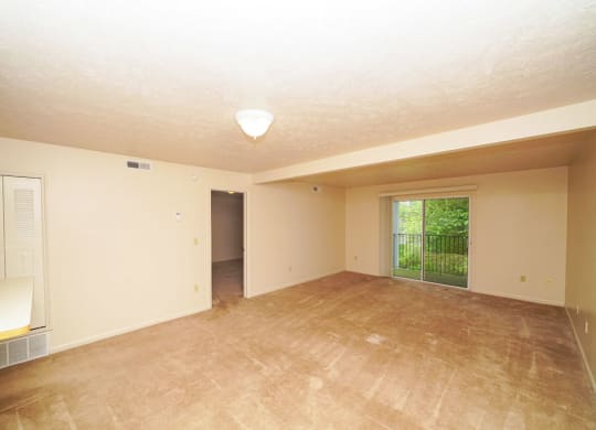 Balcony off Two Bedroom Living Room at The Highlands Apartments in Elkhart, IN