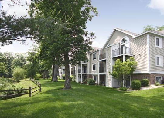 Green Lawns and Mature Trees at The Highlands Apartments, Elkhart, IN, 46514