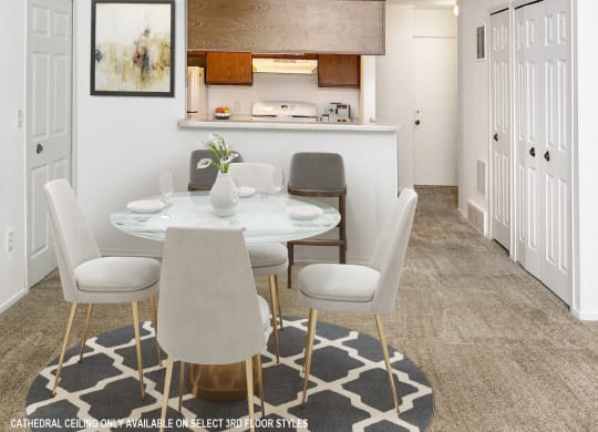 Lily Layout Third Floor Dining Room Model at The Harbours Apartments, Clinton Twp, MI