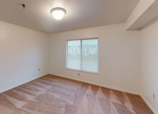 second bedroom with a large window and plush carpeting  at Tracy Creek Apartment Homes, Ohio