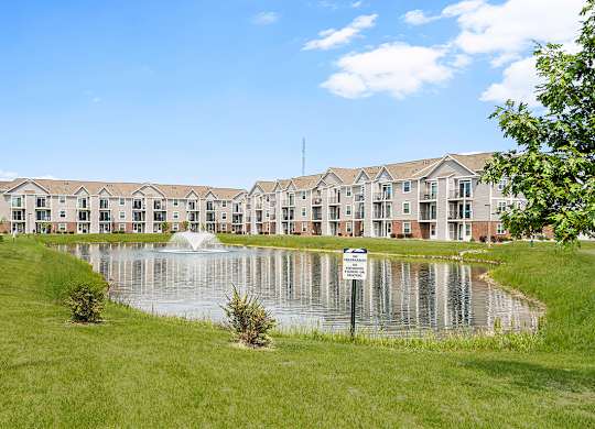 Apartment pond views at Tracy Creek Apartments, Perrysburg